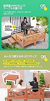 ウッドデッキ 天然木 キット 8点セット1坪 踏み台付 ナチュラル 楽天市場】ウッドデッキ 天然木 キット 8点セット1坪 ウッド